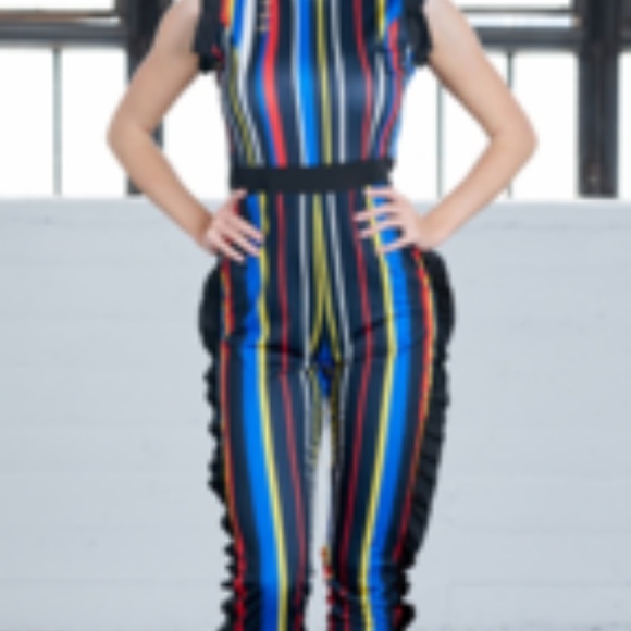 Colorful Ruffled Mesh Sleeves Jumper - Picture 5 of 5